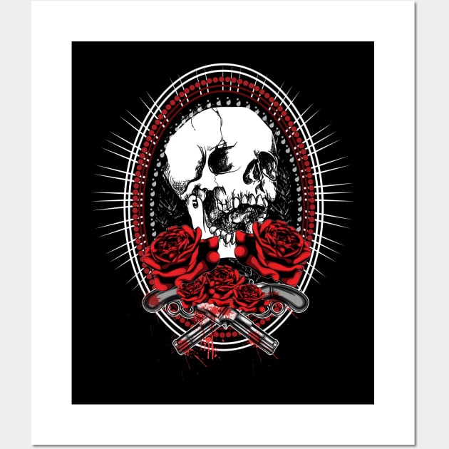 Skull Rose Skeleton Wall Art by Imutobi